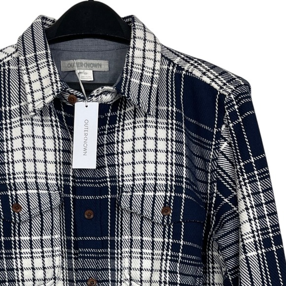 NEW Outerknown Blanket Shirt Flannel Button Down‎ Mens S Plaid Organic Cotton